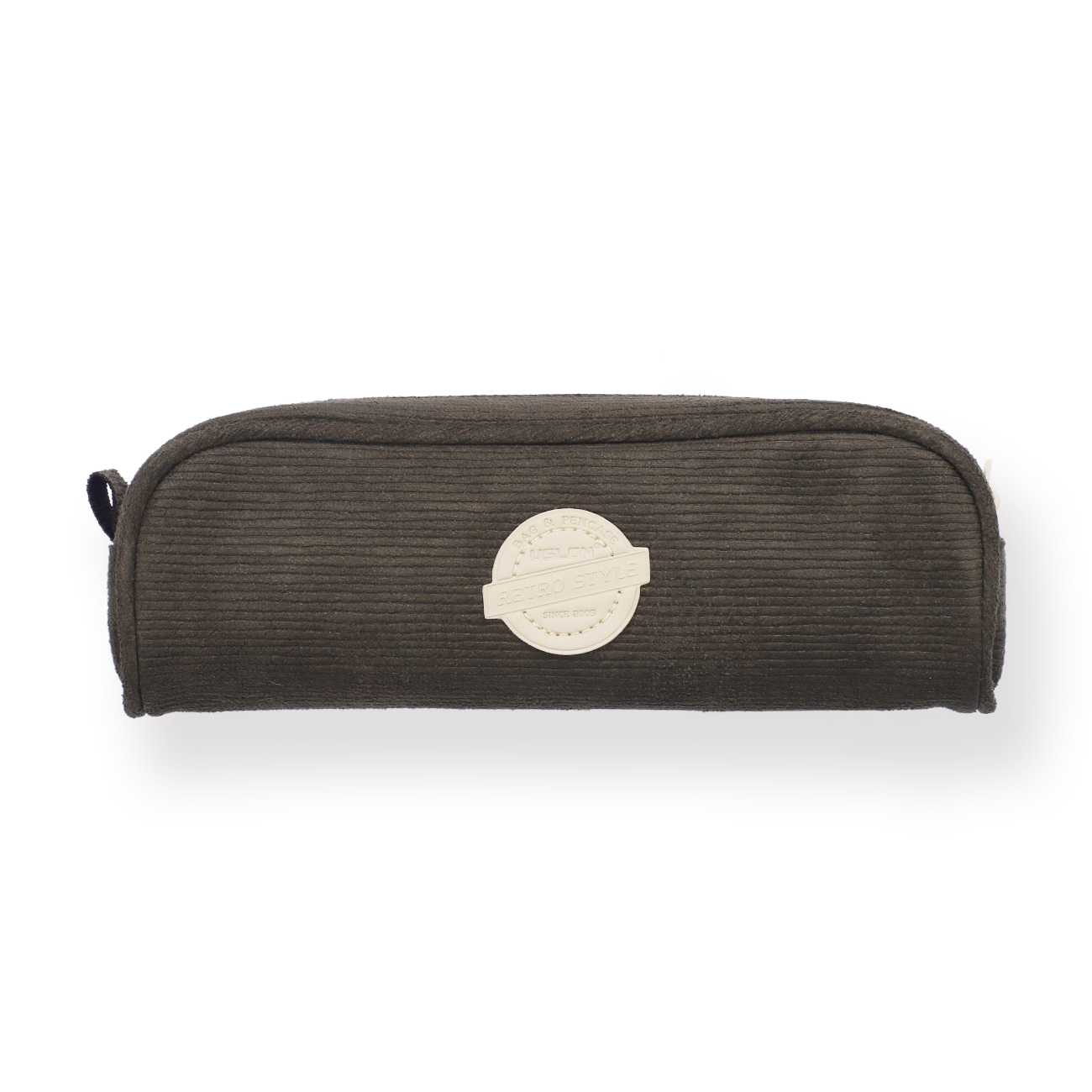 Corduroy Retro Pencil Case - Dark Green